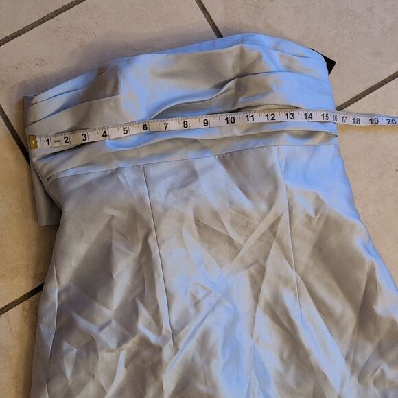 NWT Alfred Sung Column Maxi Dress Bow On Back Mist Blue Size 10 - Picture 6 of 12